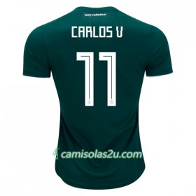 Camisolas de Futebol México Carlos V 11 Equipamento Principal Copa do Mundo 2018 Manga Curta